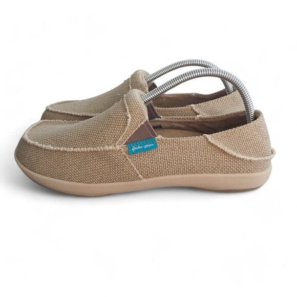 Gecko Man Canvas Slip-on Orthopedic Shoes "Cream" Women's 11 - Picture 2 of 11